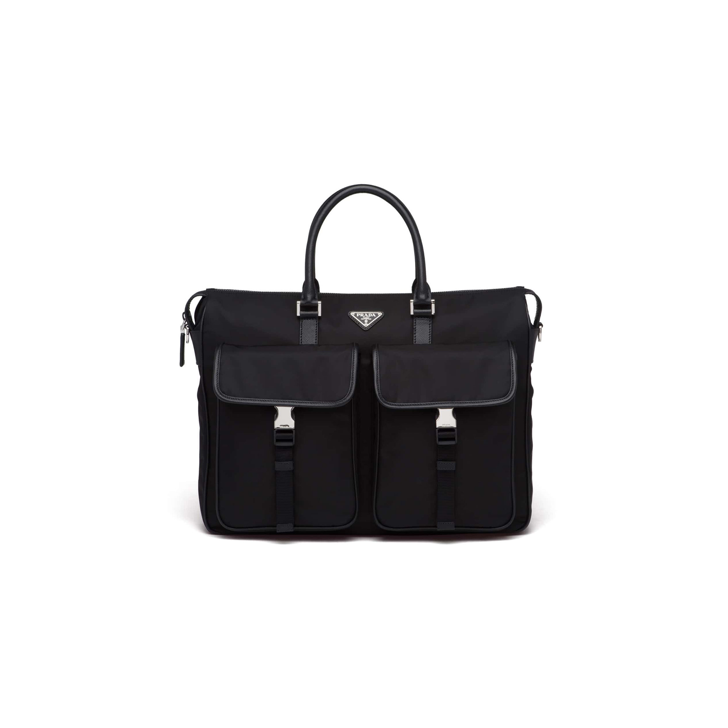 Pra*a nylon business bag handbag black 2ve017 (40*32*7cm)